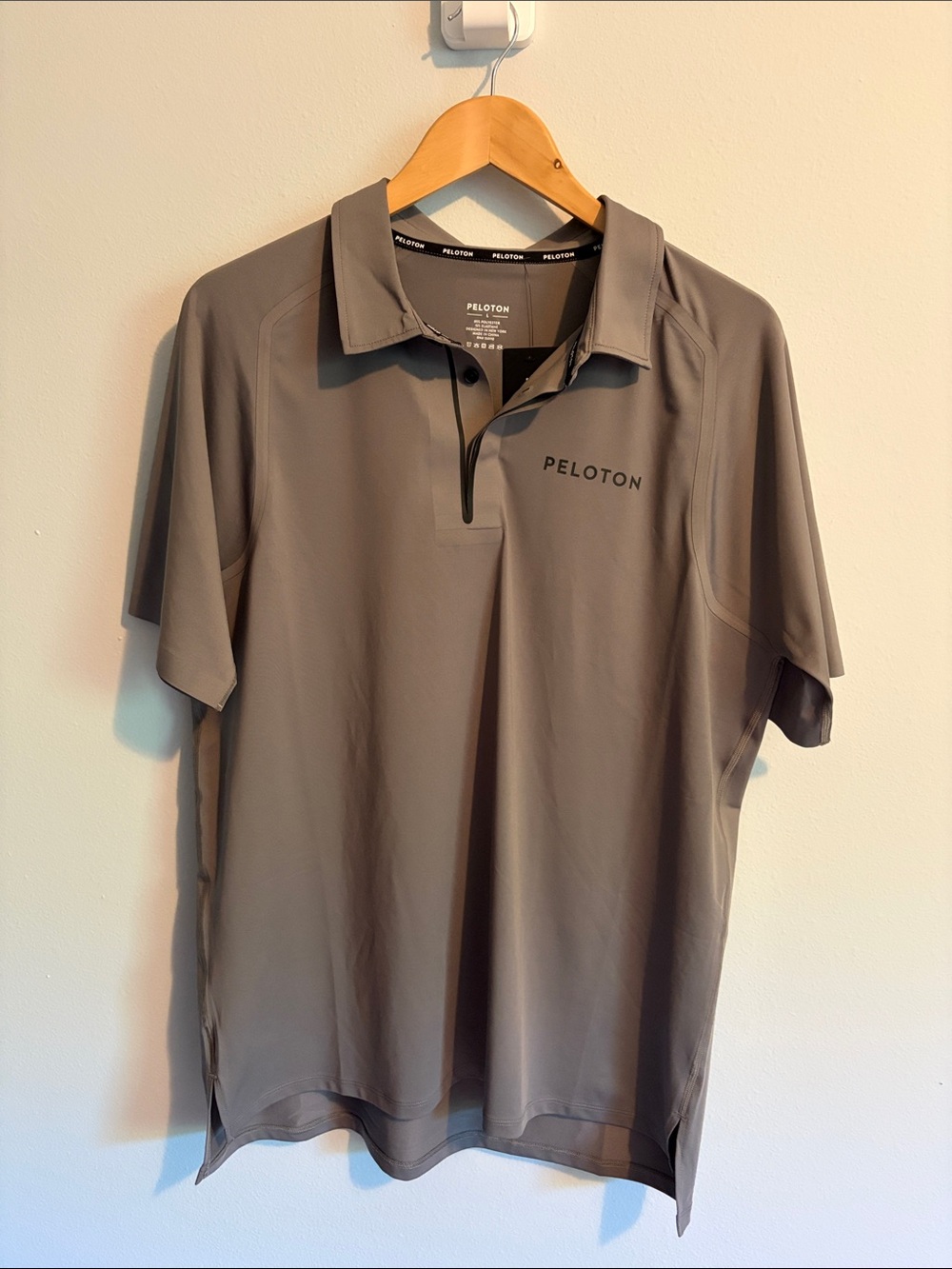 Peloton Men's Olive-Grey Performance Polo with Zip Neck